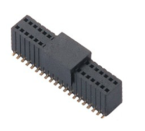 1.27Female Header， Dual Rows， SMT row spacing2.54， Y type